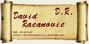David Račanović vizit kartica